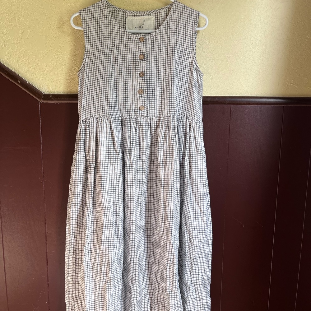 Not Perfect Linen Small Check Mama Dress